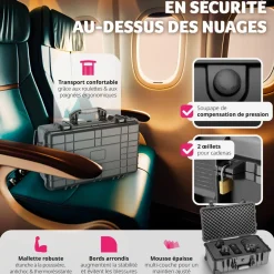 Mallette de transport sur roulettes avec poignée télescopique