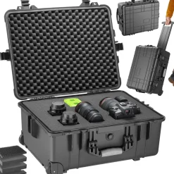 Mallette de transport sur roulettes avec poignée télescopique