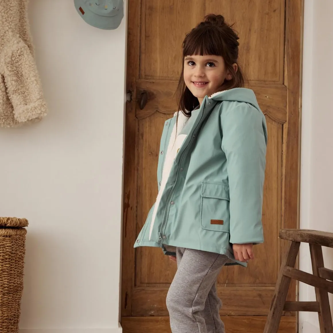 Manteau enfant imperméable doublé sherpa Holamuchacha