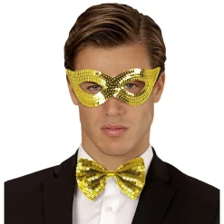 Masque Loup Sequin Doré