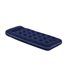 Matelas gonflable avec pompe à pied intégrée 1 place 185x76x22 cm - Bleu