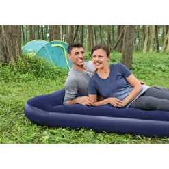 Matelas gonflable avec pompe à pied intégrée 2 places 191 m x 137 x 22 cm - Bleu