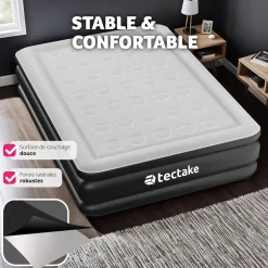 Matelas gonflable avec pompe électrique sac de transport inclus 200x101x44cm