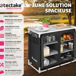 Meuble de camping 2 compartiments 6 étagères