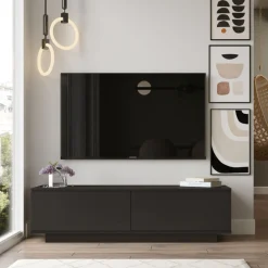 Meuble TV design noir 140cm MELI