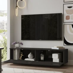 Meuble TV design noir 140cm MELI