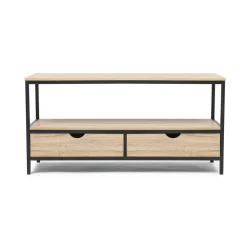 Meuble TV métal et bois 2 tiroirs HOUSTON