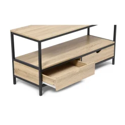 Meuble TV métal et bois 2 tiroirs HOUSTON