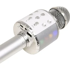 Micro Karaoké Bluetooth LED Q1191 - Silver