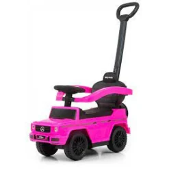 Milly Mally Porteur Mercedes G350D en Rose avec Barre de Poussée Interactive