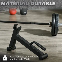 Mini Deadlift pour haltères olympiques - cric d'haltères avec poignée antidérapante - charge max. 200 Kg - acier noir