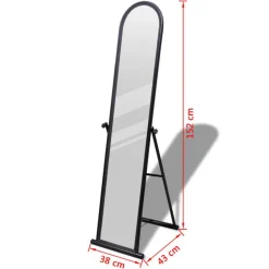 Miroir autoportant rectangulaire pleine longueur Noir