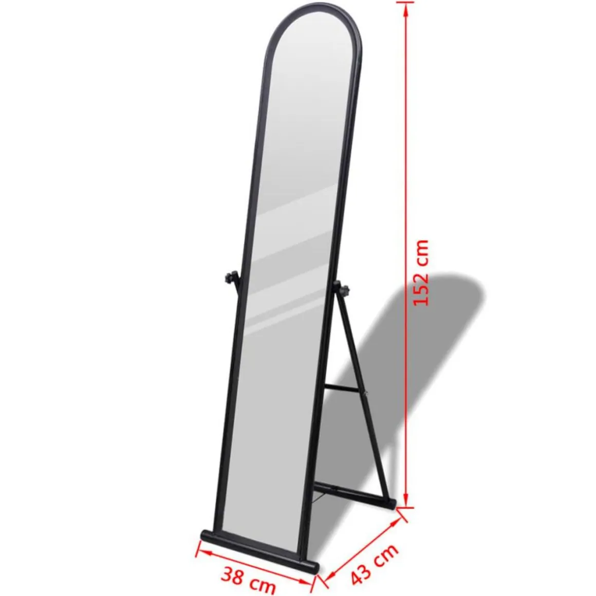 Miroir autoportant rectangulaire pleine longueur Noir