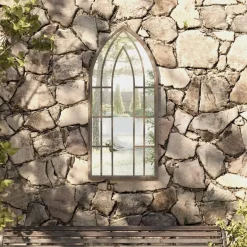 Miroir de jardin Sable 100x45cm Fer pour utilisation exterieure