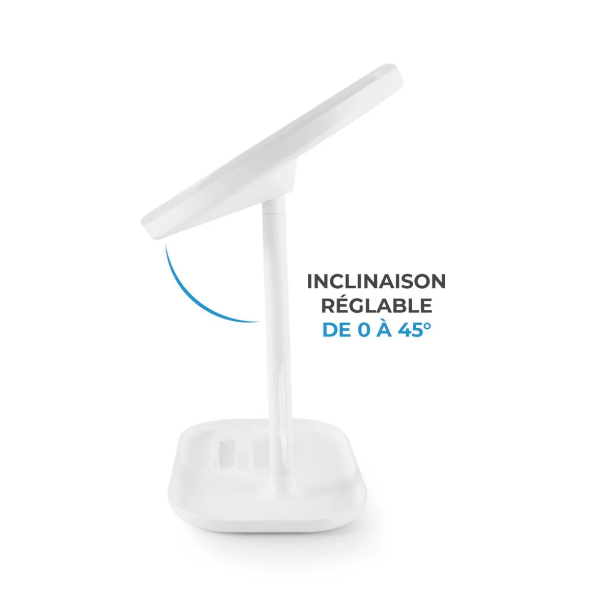 Miroir de table LED avec porte-bijoux MIZO - Blanc