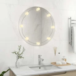 Miroir mural avec lampes LED Rond Verre