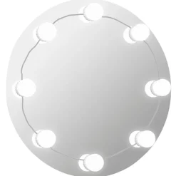 Miroir mural avec lampes LED Rond Verre