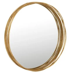 Miroir Mural en Métal Design Aurora 60cm Or