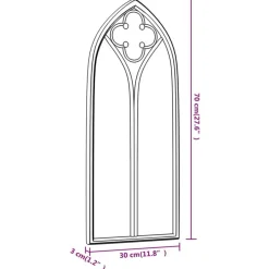 Miroir Noir 70x30 cm Fer pour utilisation a l'interieur