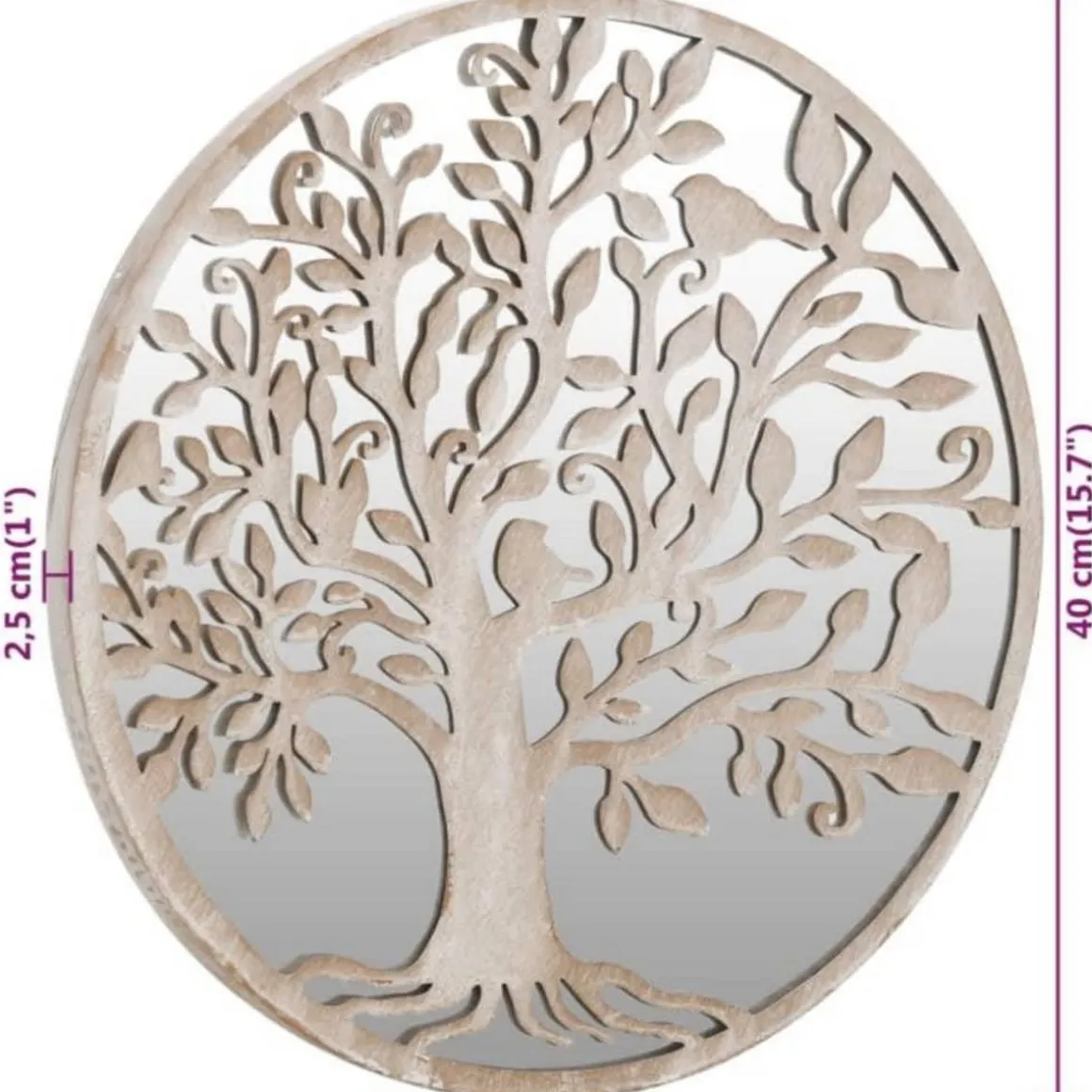 Miroir Sable 40x2,5 cm Fer pour utilisation a l'interieur