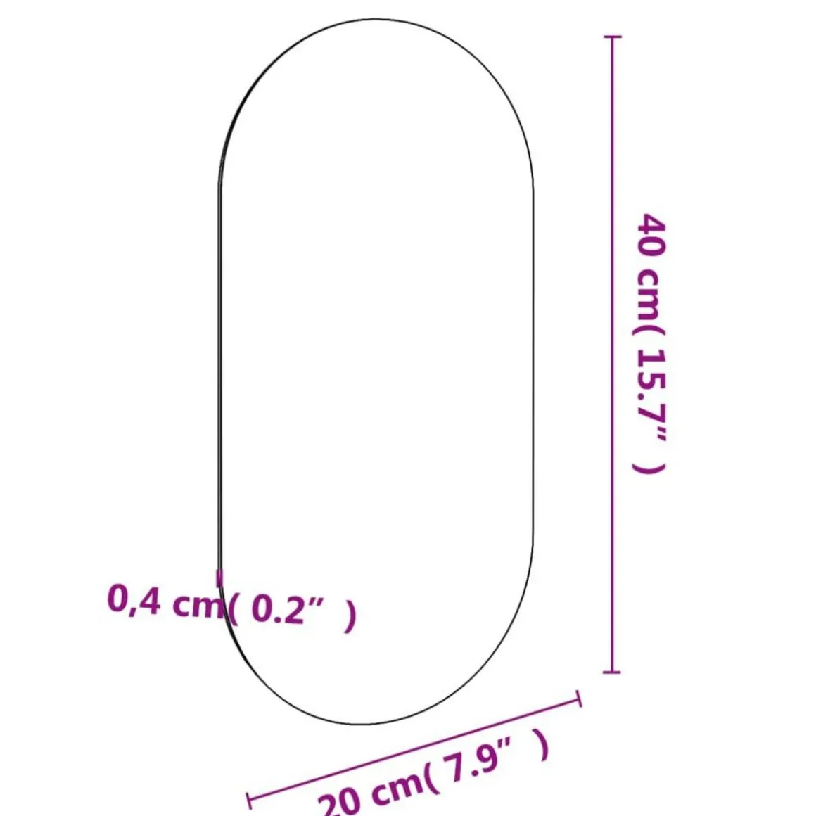Miroir 40x20 cm Verre