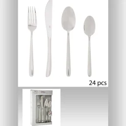 Ménagère 24 couverts - Inox - Lin