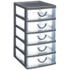 Module de Rangement 5 Tiroirs 26cm Gris