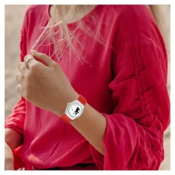 Montre Alysson chat à mouvement tournant SC Crystal ornée de Cristaux scintillants