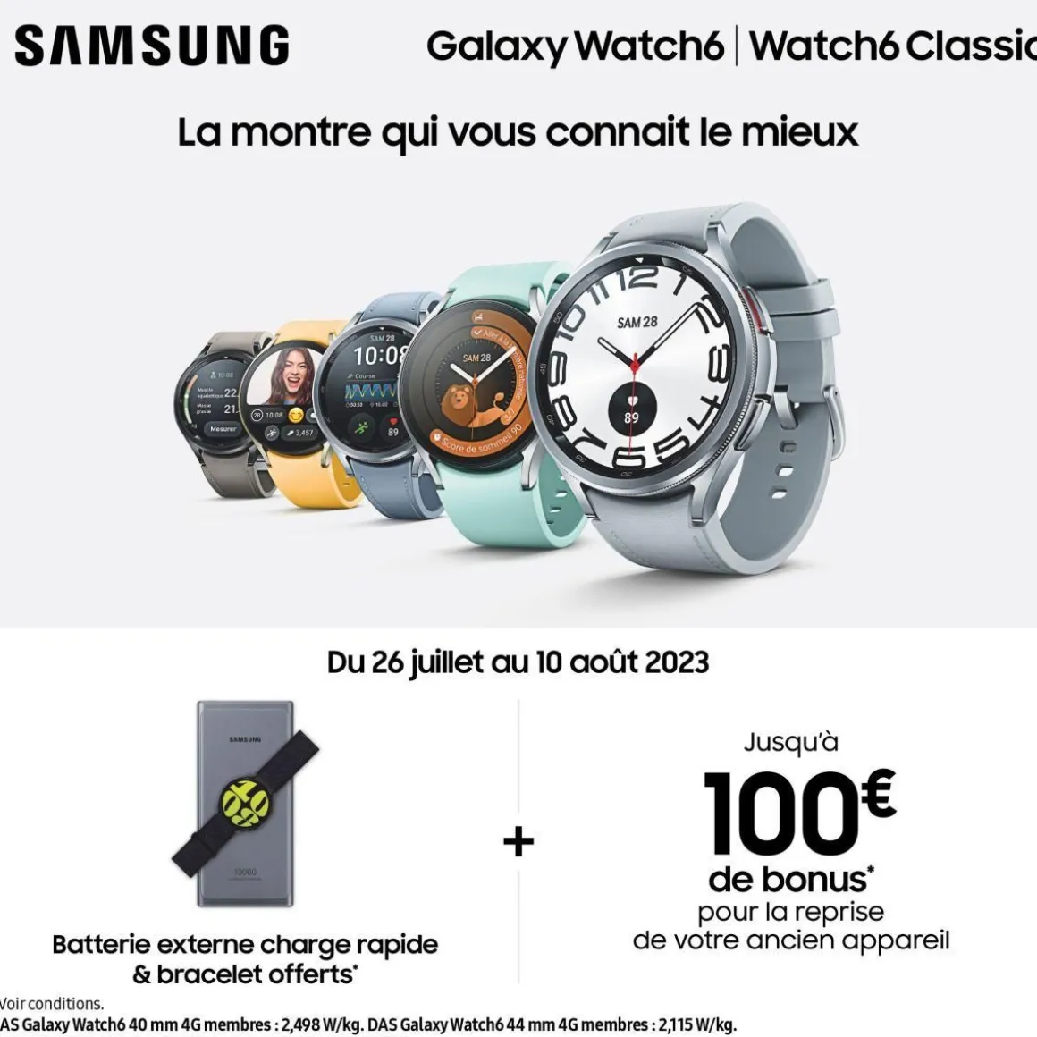 Montre connectée Galaxy Watch6 Classic 4G Argent 47mm