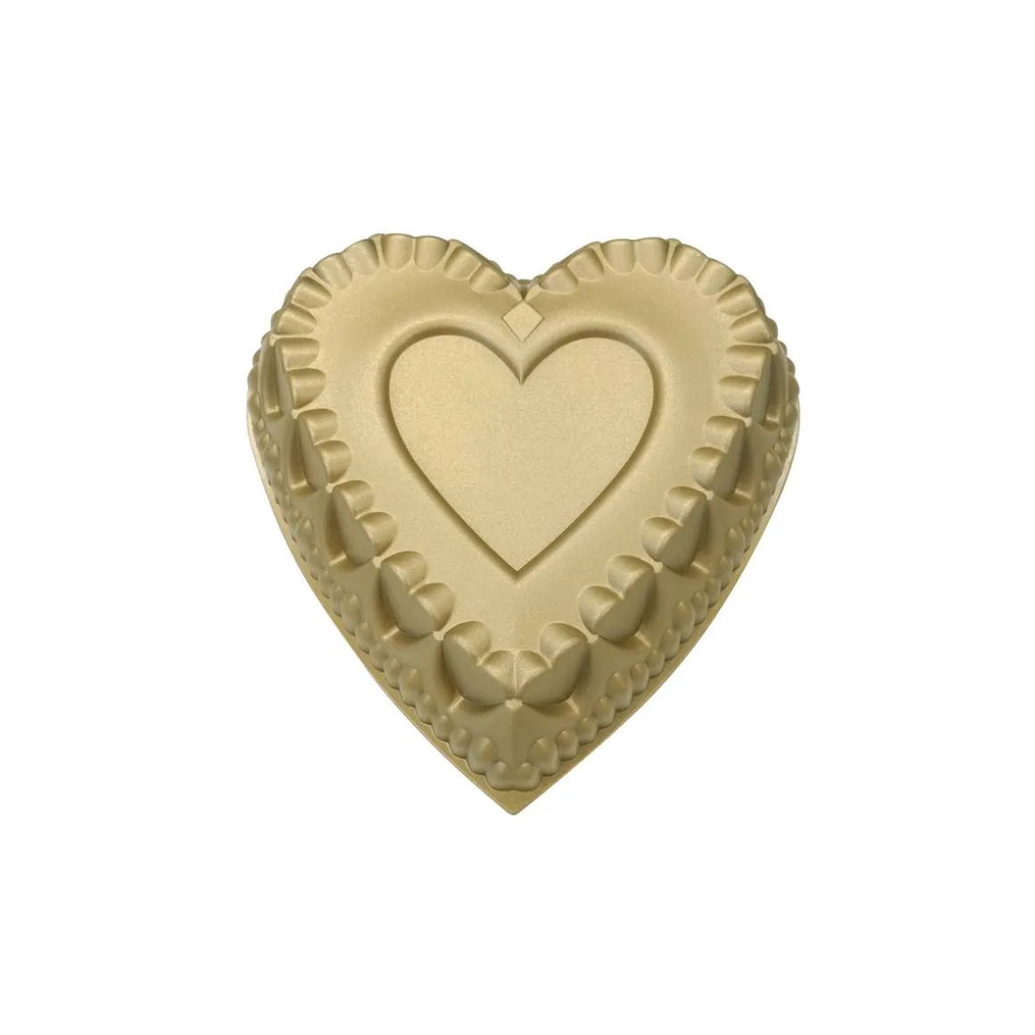 Moule coeur 31cm en fonte d'aluminium doré