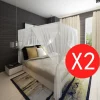 Moustiquaire de lit carré 3 ouvertures 2 pcs