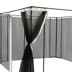 Moustiquaires pour tonnelle barnum pavillon de jardin 3 x 3,65 m - lot de 4 moustiquaires zippées + crochets d'attaches - polyester nylon