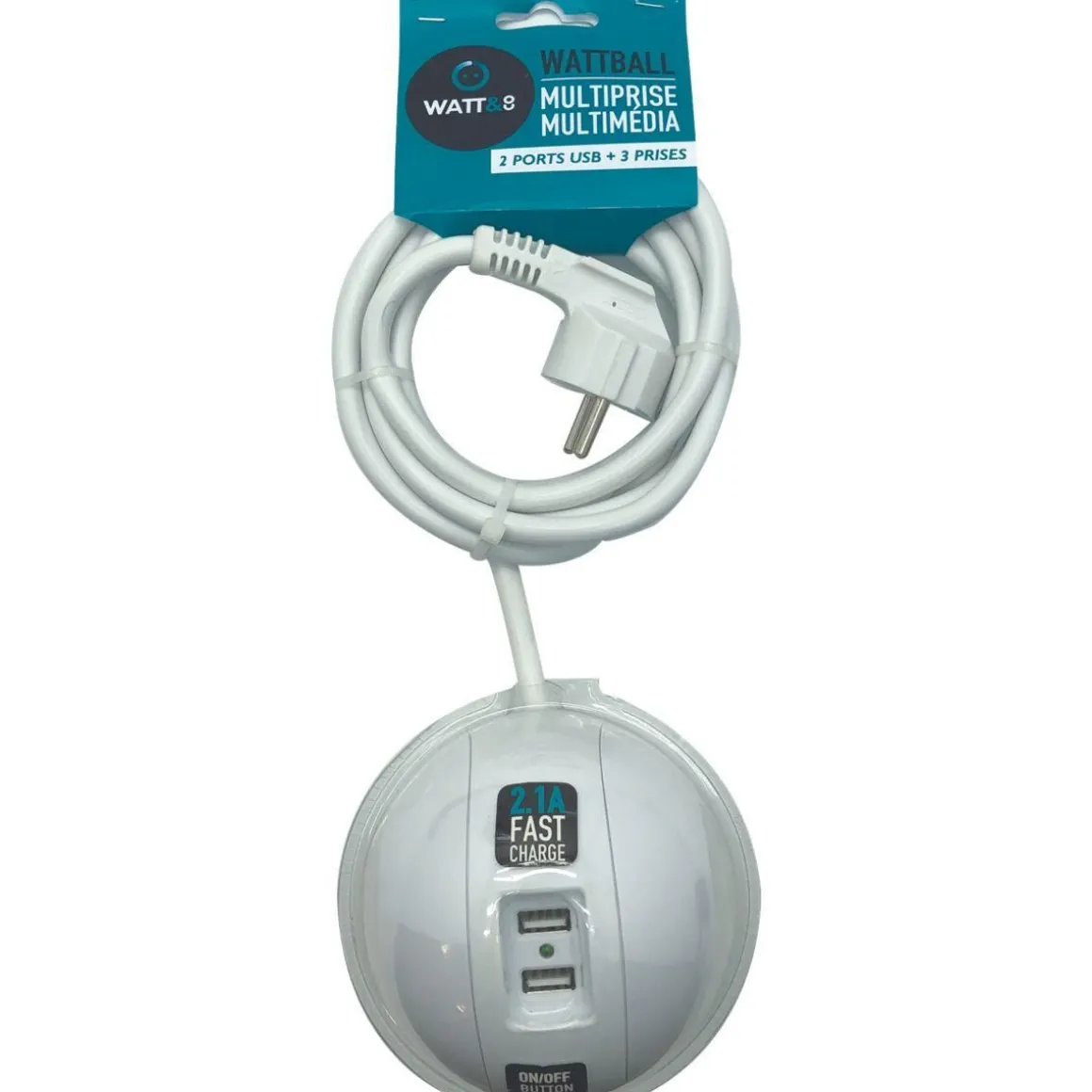 Multiprise USB Wattball Blanc