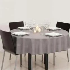 Nappe Antitache Ronde Unie 180cm Gris
