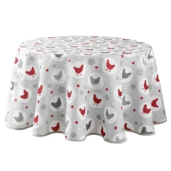 Nappe ronde antitache Plumette - Diam. 180 cm - Gris