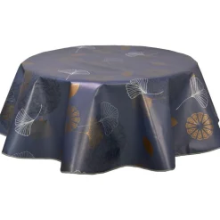 Nappe ronde en toile cirée design Boliba - Diam. 135 cm - Gris