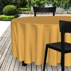Nappe toile cirée ovale 140x240 cm PAON curry