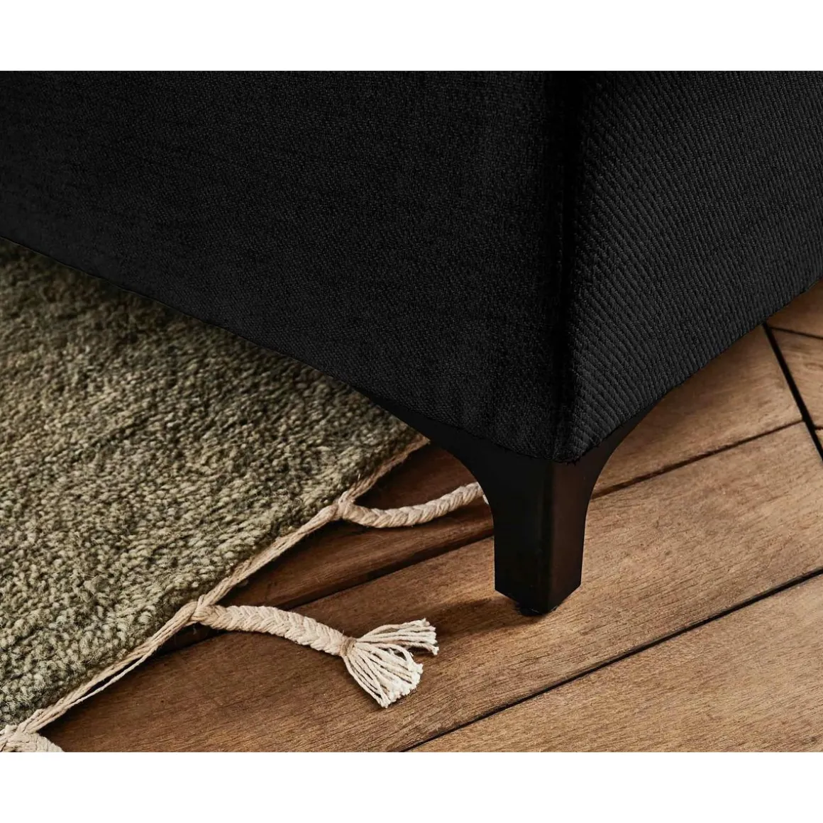 Olinda - canapé d'angle droit - 5 places - convertible avec coffre et têtières réglables - en tissu