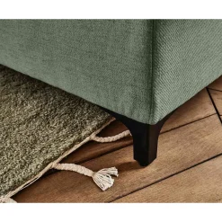 Olinda - canapé d'angle droit - 5 places - convertible avec coffre et têtières réglables - en tissu