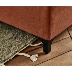 Olinda - canapé d'angle droit - 5 places - convertible avec coffre et têtières réglables - en tissu