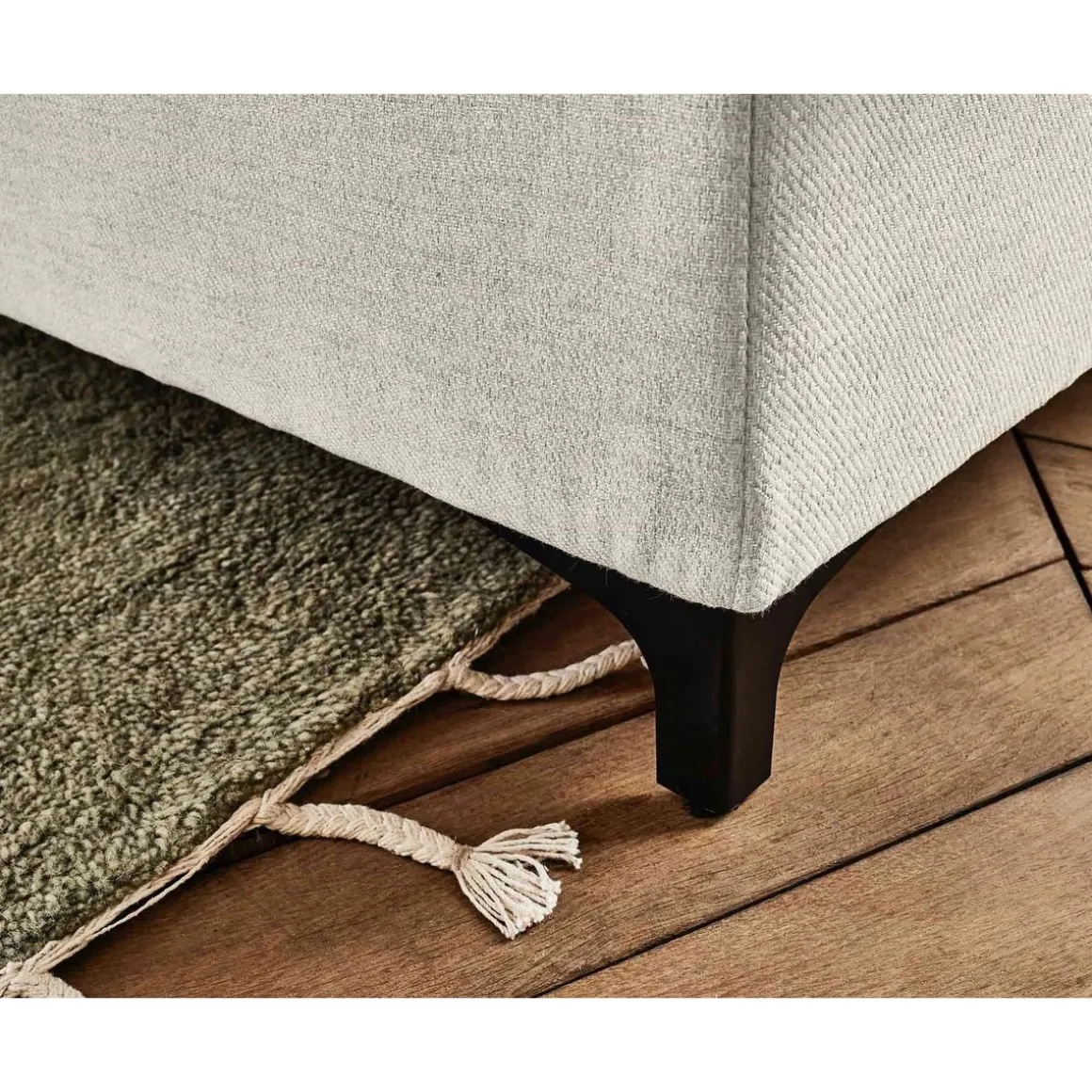 Olinda - canapé d'angle droit - 5 places - convertible avec coffre et têtières réglables - en tissu