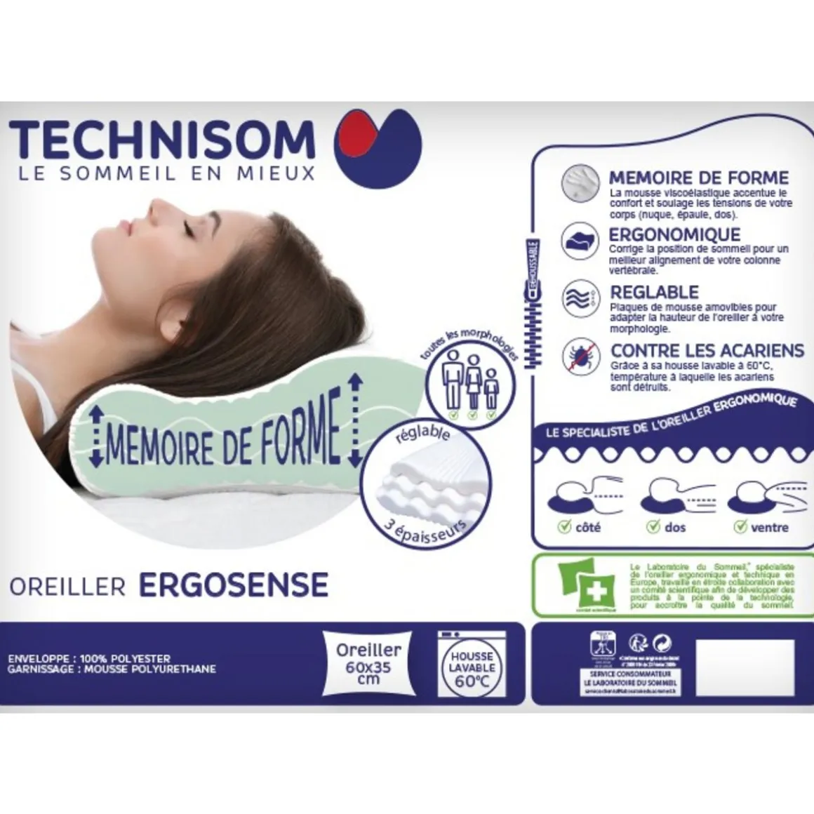 Oreiller ergonomique ERGOSENSE