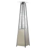 Outsunny Parasol chauffant pyramide 10,5 kW - chauffage d'extérieur gaz - chauffage de terrasse - double sécurité - puissance réglable - roulettes, housse incluse - acier inox. gris métal