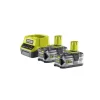 Pack 2 batteries RYOBI 18V One+ 5.0Ah LithiumPlus - 1 chargeur rapide 2.0Ah RC18120-250