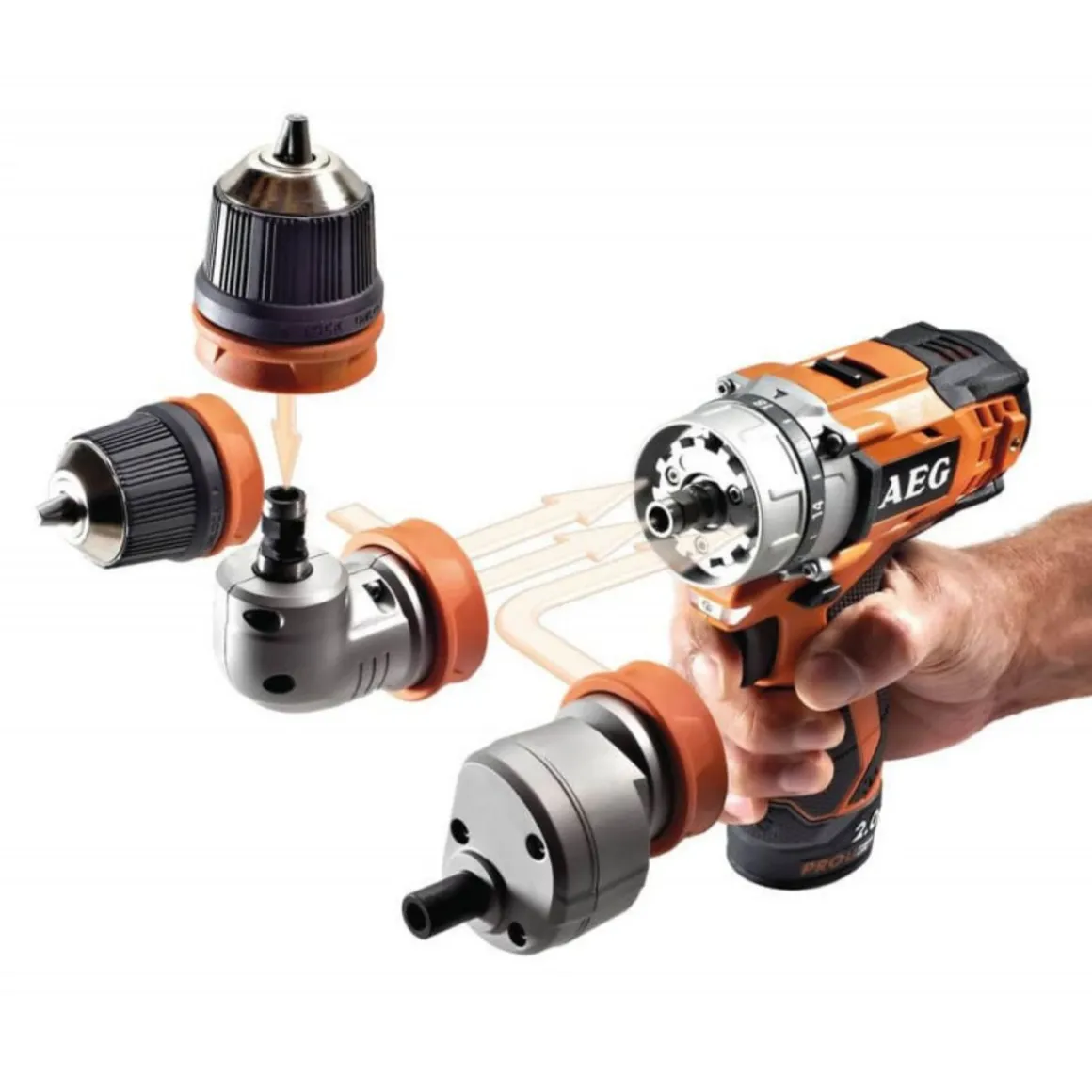 Pack AEG Perforateur burineur électrique SDSPLUS 800W 2.4 Joules - Perceuse-visseuse 12V Prolithium