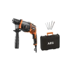 Pack AEG Perforateur SDSPLUS 24mm - 800W - KH 24 IE KIT - Set trois forets et deux burins offerts