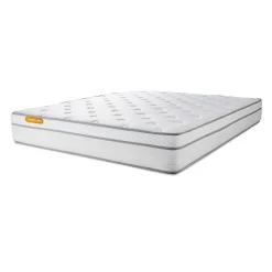 Pack matelas + sommier kit blanc Memo Luxe Ressorts ensachés + mémoire de forme + Couette + 2 oreillers