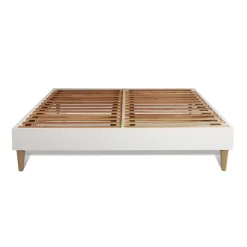 Pack matelas + sommier kit blanc Memo Luxe Ressorts ensachés + mémoire de forme + Couette + 2 oreillers