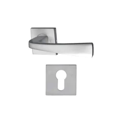 Pack poignée et rosace Aluminium - Ambiance - Finition Chrome perle