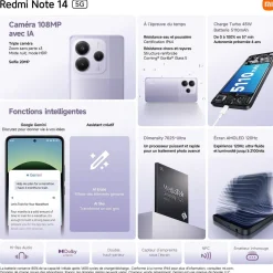 Pack Redmi Note 14 5G+Écouteurs Buds 6 Play - Noir